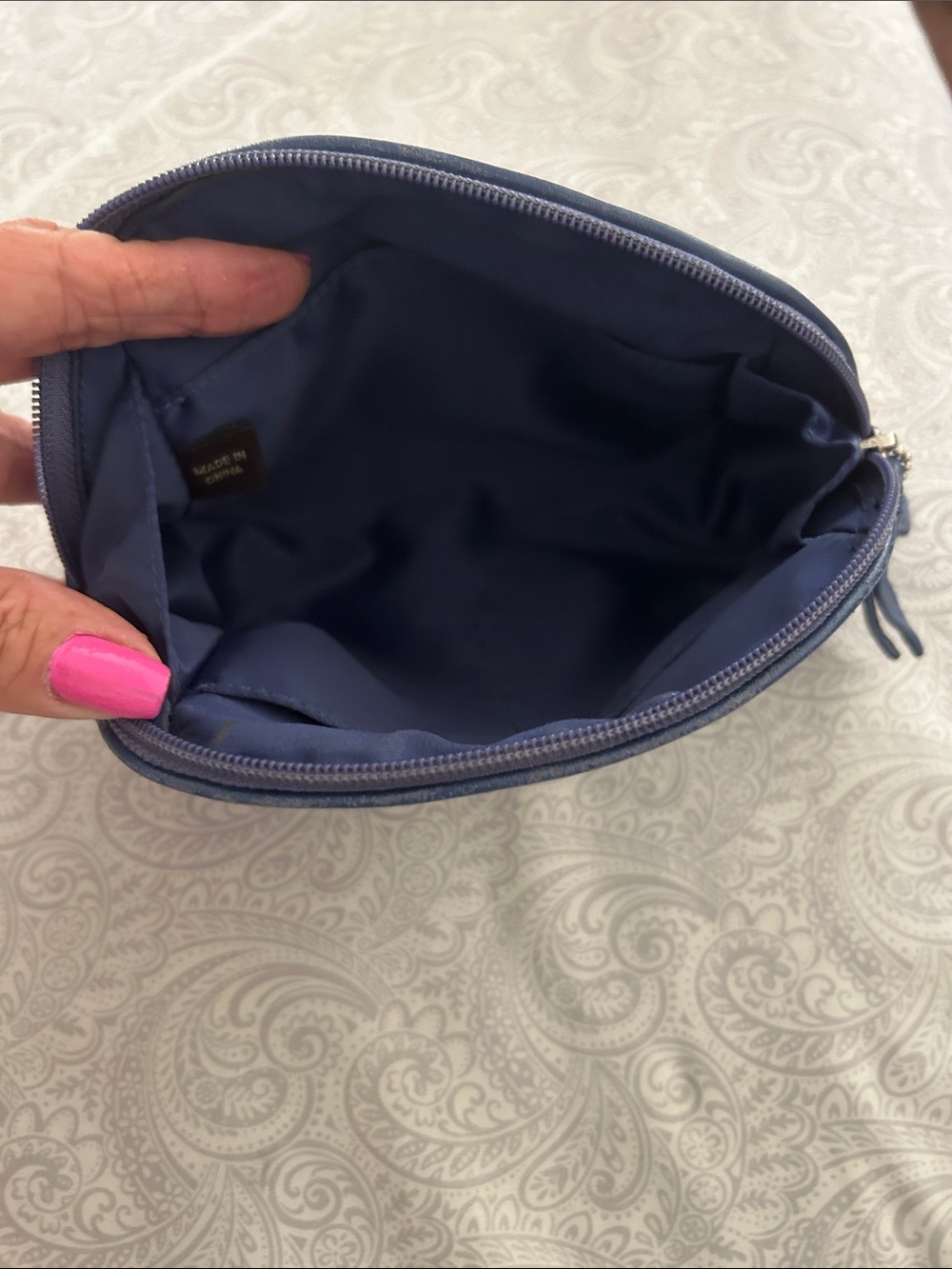 Coach Navy Blue Signature Nylon Cosmetic Pouch - Picture 4 of 4